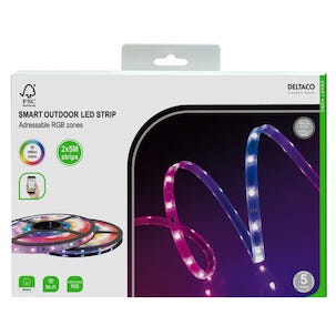 Deltaco Smart LED-valonauha neon RGB ulos, 2 x 5 m