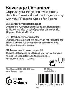 Bärbar burkhållare för 4 burkar, vit