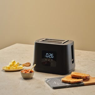 Brødrister 2 skiver digitalt display svart