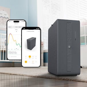 Airthings Renew smart luftrenare för sovrum, 49 m2
