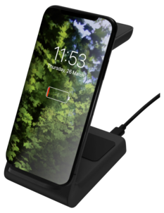 Deltaco 3-i-1 trådlös laddare, Qi-certifierad, 15 W