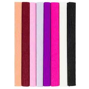 Creativ Company kreppapir strekkbart lilla/rosa 8-pakning