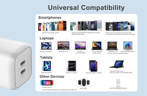 Laddare USB-C Dual GaN PD PPS, 65 W