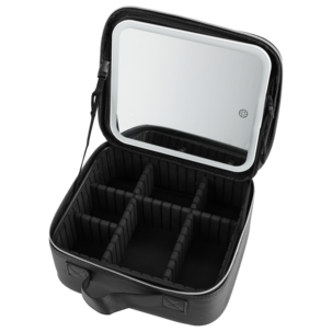 Sminkväska med LED-spegel och flyttbara fack