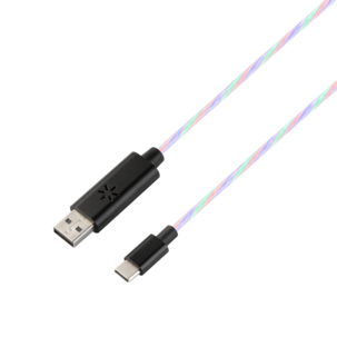 USB-A- till USB-C laddkabel med ljuseffekt, 1 m
