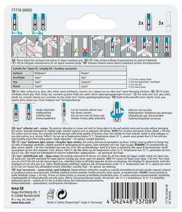 Tesa självhäftande spik canvas, 2-pack
