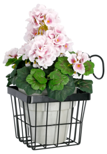 Blomkorg i svart metall, liten