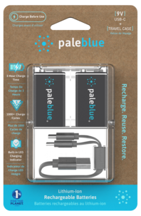 Pale Blue 9 V Ladattavat paristot USB-C, 2 kpl