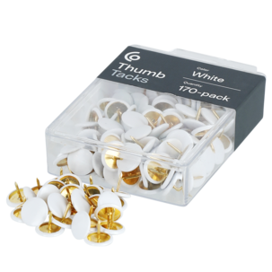 Tegnestifter med hvitt plastbelegg 170-pakning