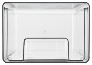 Stapelbar kylskåpsförvaring med låda, transparent