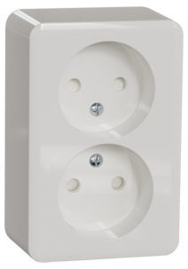 Schneider Exxact 2-vägs utanpåliggande vägguttag