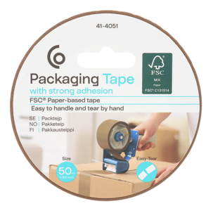 Pakketape FSC brun, 50 mm x 50 m
