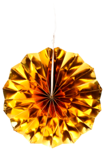 Dekorativ papir-rosett, gull