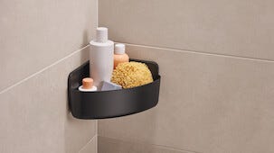 Tesa Lavaa Suihkukori kulmaan, itsekiinnittyvä, musta