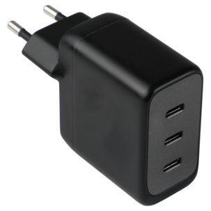 Latauskotelo USB-C 3 porttia GaN 70 W, musta