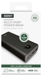Xqisit Premium Varavirtalähde 30 000 mAH, 45 W PD