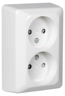 Elko RS dobbel stikkontakt påvegg, Nordic renhvit