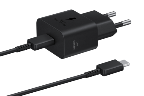 Samsung Power Adapter 25 W USB-C-kaapelilla, musta