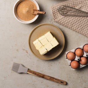 Bakepensel i tre og silikon, 30,5 cm