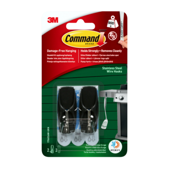 Command självhäftande krok ståltråd utomhus, 2-pack