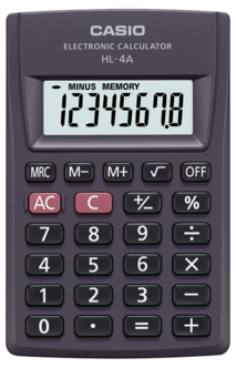 Casio HL-4A bordkalkulator i lommeformat
