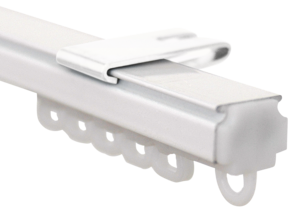 Gardinskena tak, gardinstång U-skena, vit