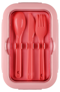 Matlåda med bestick och två fack