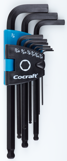 Cocraft nøkkelsett, tommer, 9 deler