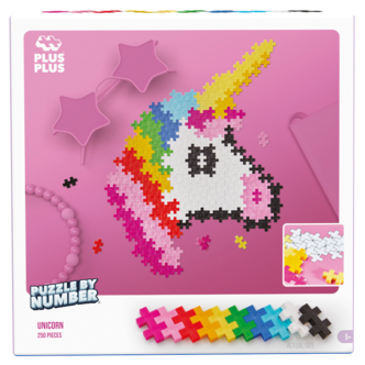 Plus Plus Puzzle By Number Unicorn 250 bitar, från 5 år