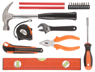 Verktygslåda med verktyg