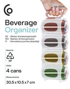 Bærbar boksholder til 4 bokser, hvit