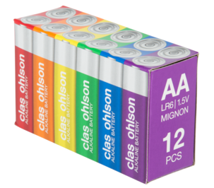 Alkaliska AA/LR6-batterier 12-pack Clas Ohlson