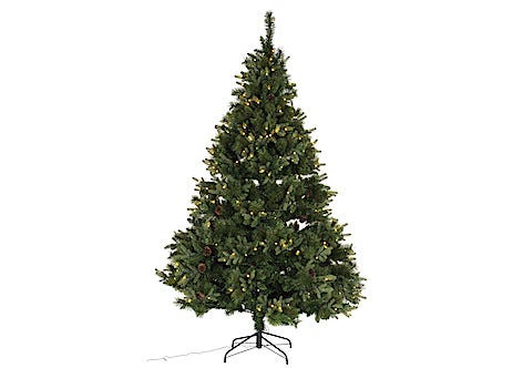 Julgran med kottar och inbyggd belysning, 230 cm