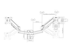 Multibrackets M Basic monitorarm vägg, VESA, Dual