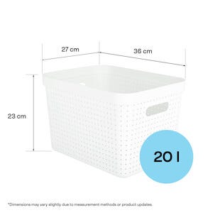 Oppbevaringskurv Neat, hvit, resirkulert plast