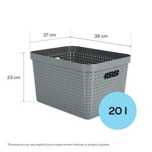 Oppbevaringskurv Neat, grå, resirkulert plast