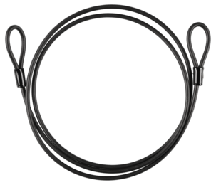 Låsvajer cykel och utemöbler svart, 8 mm, 2,5 meter