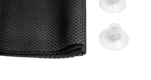 Gardin med sugpropp, solskydd fönster mesh, svart