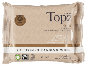 Topz Beauty rengöringsservetter för ansikte, 15-pack