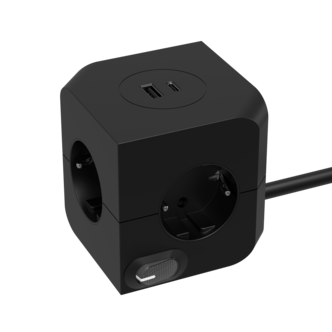 Cube Jatkojohto kuutio, USB-A, USB-C ja virtakytkin