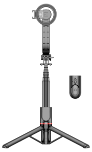 Selfiestang med tripod, fjernkontroll og magnetfeste