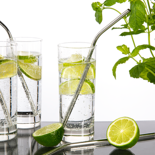 Sugrör i metall, 4-pack