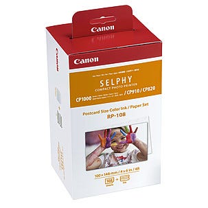 Canon RP-108 Selphy, fotopapir 10 x 15 cm og refill med fargefolie