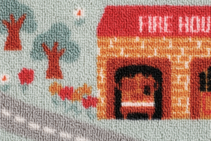 Lekmatta med bilvägar