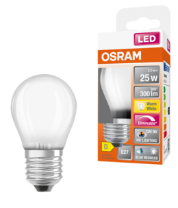 Dimbar klotlampa LED E27 Osram, varmvit
