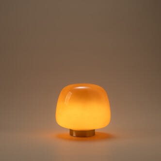 Northlight Tuva Pieni pöytävalaisin lasi retro oranssi 21 cm