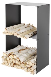 Korkea halkoteline sisälle, mustaa metallia 69,5 cm