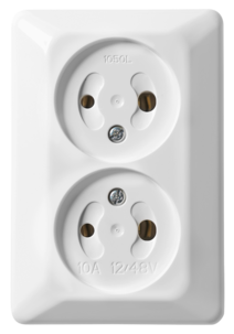 Utanpåliggande vägguttag 12/48 V, Elko