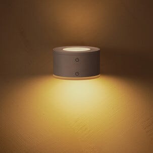 Vegglampe opp/ned oppladbar, dimbar LED, USB, hvit