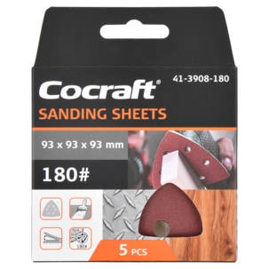 Cocraft sandpapir borrelås, 93 x 93 x 93 mm, 5-pakning